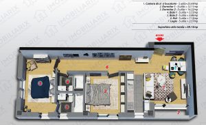 Tomis Plus, Apartament 3 camere cu loc de parcare, YOA Residence – 69 mp